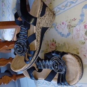 Rieker Slingback Wedge Sandal Size EU 42 US 9 - 9.5